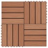 Piastrelle 11 pz Goffrature WPC 30x30 cm 1 mq Marrone Chiaro