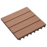 Piastrelle 11 pz Goffrature WPC 30x30 cm 1 mq Marrone Chiaro