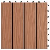 Piastrelle 11 pz Goffrature WPC 30x30 cm 1 mq Marrone Chiaro