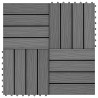 Piastrelle Decking 11 pz Goffrature WPC 30x30 cm 1 mq Grigio