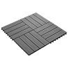 Piastrelle Decking 11 pz Goffrature WPC 30x30 cm 1 mq Grigio