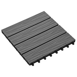 Piastrelle Decking 11 pz Goffrature WPC 30x30 cm 1 mq Grigio