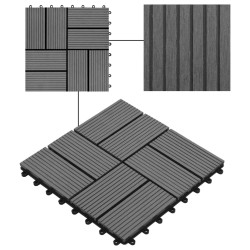 Piastrelle per Decking in WPC 11 pz 30x30cm 1 mq Grigio