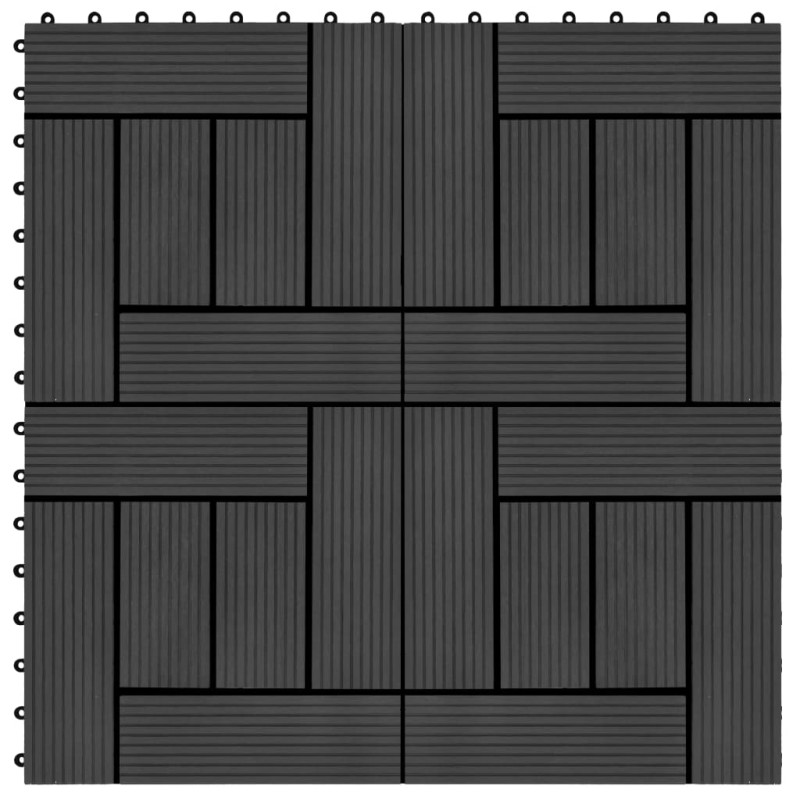 Piastrelle per Decking in WPC 11 pz 30x30cm 1 mq Nero