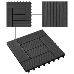 Piastrelle per Decking in WPC 11 pz 30x30cm 1 mq Nero