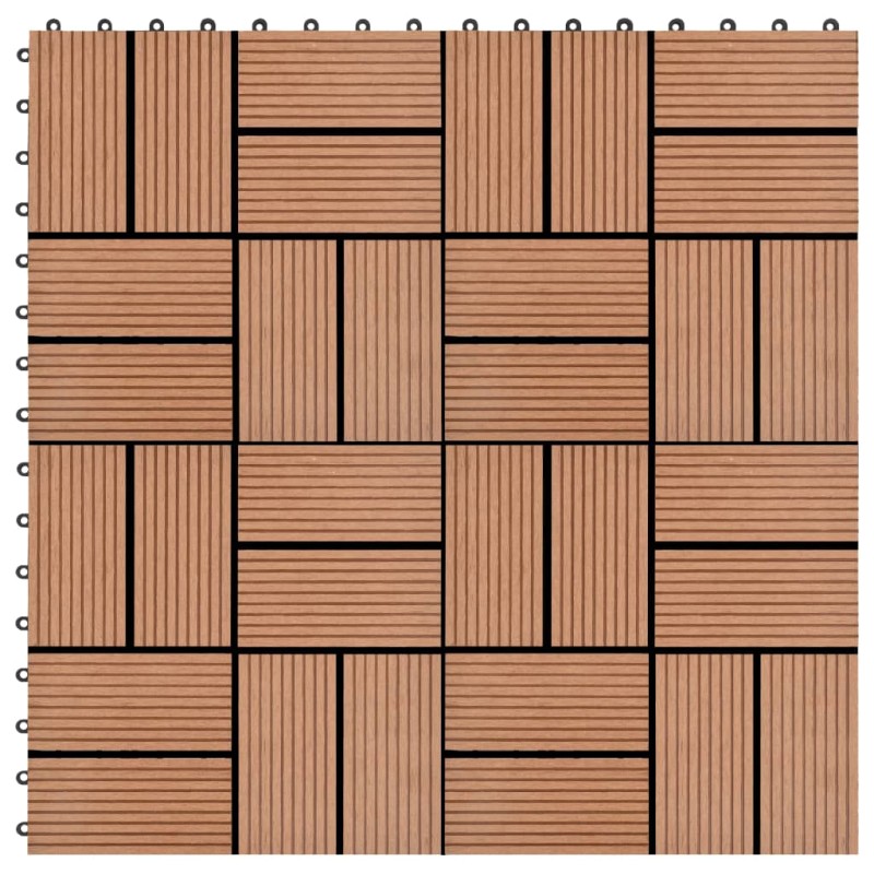 Piastrelle per Decking in WPC 11 pz 30x30cm 1mq Marrone