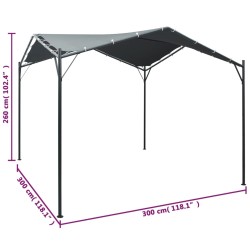 Gazebo Padiglione Tenda Tettoia 3x3 m Acciaio Antracite