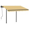    Tenda da Sole Retrattile Manuale con LED 3x2,5cm Gialla Bianca