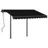    Tenda da Sole Retrattile Manuale con LED 3x2,5m Antracite