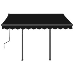    Tenda da Sole Retrattile Manuale con LED 3x2,5m Antracite