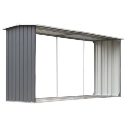 Capannone da Giardino in Acciaio Zincato 330x92x153cm Grigio