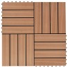 Piastrelle per Decking in WPC 11 pz 30x30cm 1mq Colore Teak