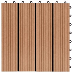 Piastrelle per Decking in WPC 11 pz 30x30cm 1mq Colore Teak