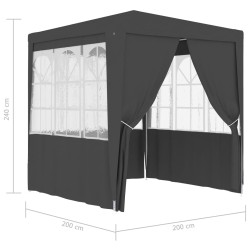 Gazebo Professionale con Pareti 2x2 m Antracite 90 g/m²