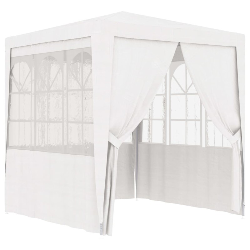 Gazebo Professionale con Pareti 2,5x2,5 m Bianco 90 g/m²