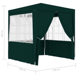 Gazebo Professionale con Pareti 2,5x2,5 m Verde 90 g/m²