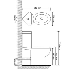 WC toilette in ceramica per bagno bianco