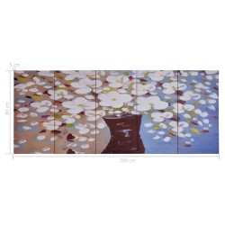 Set Stampa su Tela da Muro Fiori in Vaso Multicolore 200x80 cm