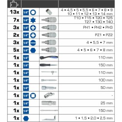 BRILLIANT TOOLS Set di Bussole 45 pz 1/4" Acciaio