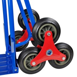 Carrello per Scale Pieghevole con 6 Ruote Blu