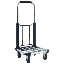 Carrello per Trasporto Pieghevole 150 kg in Alluminio Argento