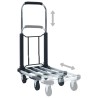 Carrello per Trasporto Pieghevole 150 kg in Alluminio Argento