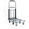 Carrello per Trasporto Pieghevole 150 kg in Alluminio Argento