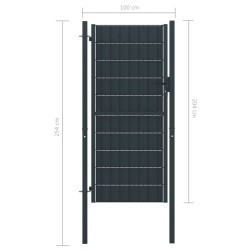    Cancello per Recinzione in PVC e Acciaio 100x204 cm Antracite