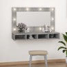    Mobile a Specchio con LED Grigio Sonoma 90x31,5x62 cm