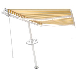    Tenda Sole Automatica LED Sensore Vento 350x250cm Gialla Bianca