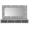    Mobile a Specchio con LED Grigio Sonoma 90x31,5x62 cm