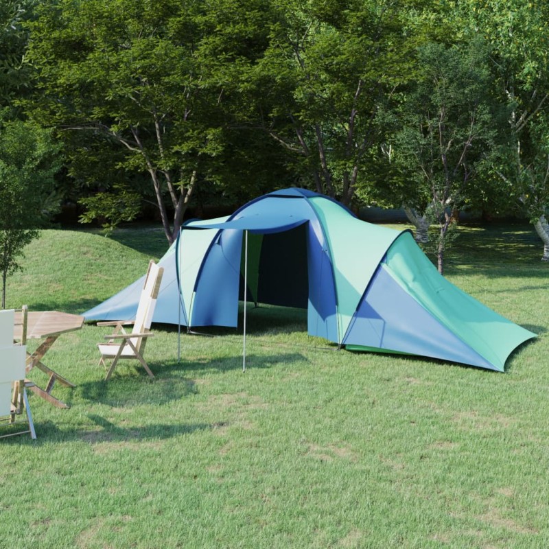 Tenda da Campeggio per 6 Persone Blu e Verde