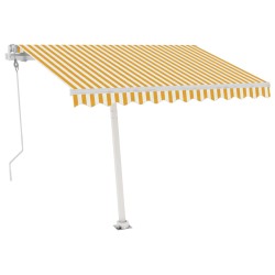    Tenda Sole Automatica LED Sensore Vento 350x250cm Gialla Bianca