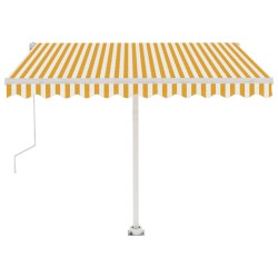    Tenda Sole Automatica LED Sensore Vento 350x250cm Gialla Bianca