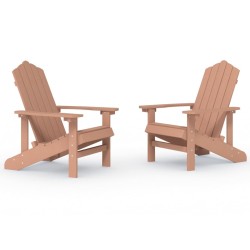    Sedie da Giardino Adirondack 2 pz in HDPE Marrone