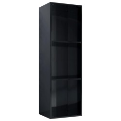 Libreria/Mobile TV Nero Lucido 36x30x114 cm in Truciolato