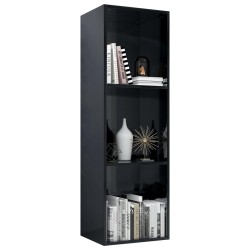 Libreria/Mobile TV Nero Lucido 36x30x114 cm in Truciolato