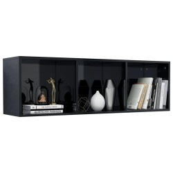 Libreria/Mobile TV Nero Lucido 36x30x114 cm in Truciolato