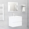    Set Mobili da Bagno 2 pz Bianco in Truciolato