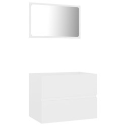    Set Mobili da Bagno 2 pz Bianco in Truciolato