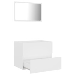    Set Mobili da Bagno 2 pz Bianco in Truciolato