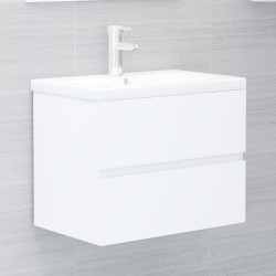    Set Mobili da Bagno 2 pz Bianco in Truciolato