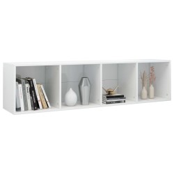 Libreria/Mobile TV Bianco Lucido 36x30x143 cm in Truciolato