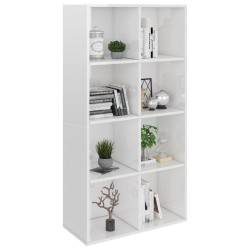 Libreria/Credenza Bianco Lucido 66x30x130 cm in Truciolato