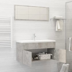    Set Mobili da Bagno 2 pz Grigio Cemento in Truciolato