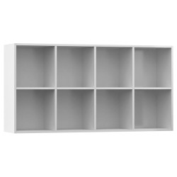 Libreria/Credenza Bianco Lucido 66x30x130 cm in Truciolato