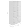 Libreria/Credenza Bianco Lucido 66x30x130 cm in Truciolato