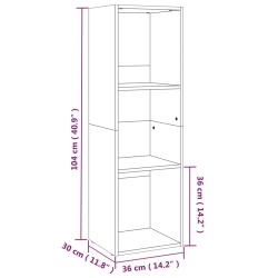 Libreria/Mobile TV Rovere Sonoma 36x30x114 cm in Truciolato