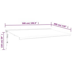 Tenda Sole Retrattile Gialla e Bianca 5x3 m Tessuto e Alluminio