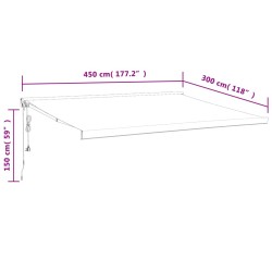 Tenda Retrattile Gialla e Bianca 4,5x3 m in Tessuto e Alluminio